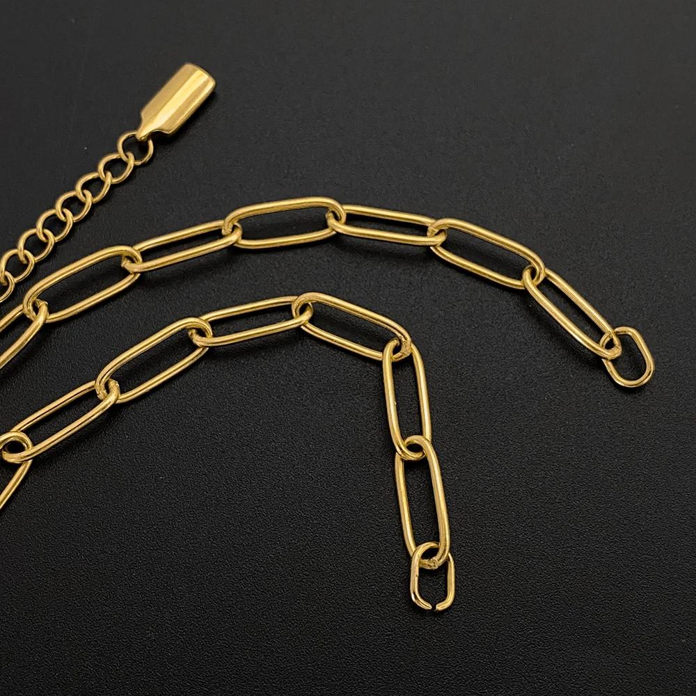 eManco Stainless Steel Semi-finished Charm Bracelet Round Wire Chain Adjustable Extension Chain Lobster Clasp for DIY Jewelry