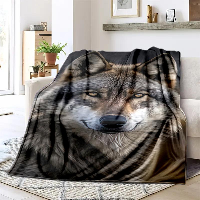 1PC Wolf Elements printed blanket, all season lightweight home office outdoor nap multifunctional blanket A7