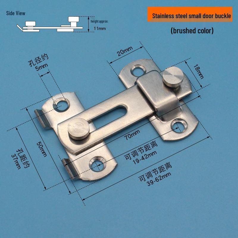 Black Red Antique Bronze Stainless Steel Right Angle Anti-Theft Sliding Door Latch