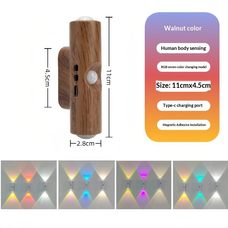 Hot Sale Rechargeable Magnetic Wall Lamp LED Motion Sensor Light Color Night Light Automatic Room Lights