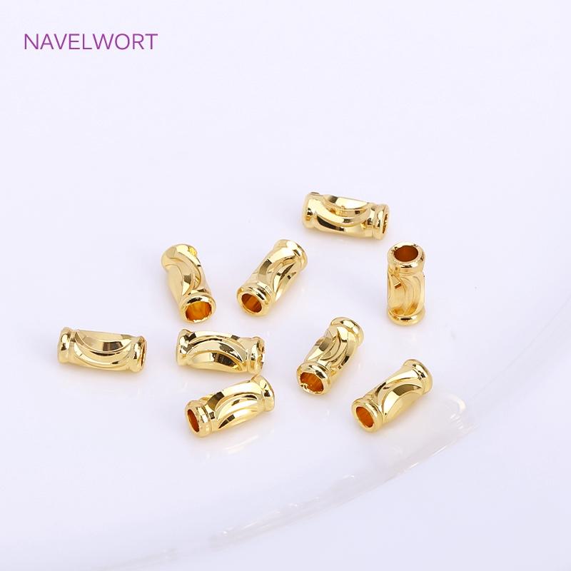 18K Gold Plated Röhrenperlen Abstandshalter Perlen, Zubehör Für Schmuck, Messing Streifenperlen DIY Armband Halskette Herstellung Zubehör Großhandel