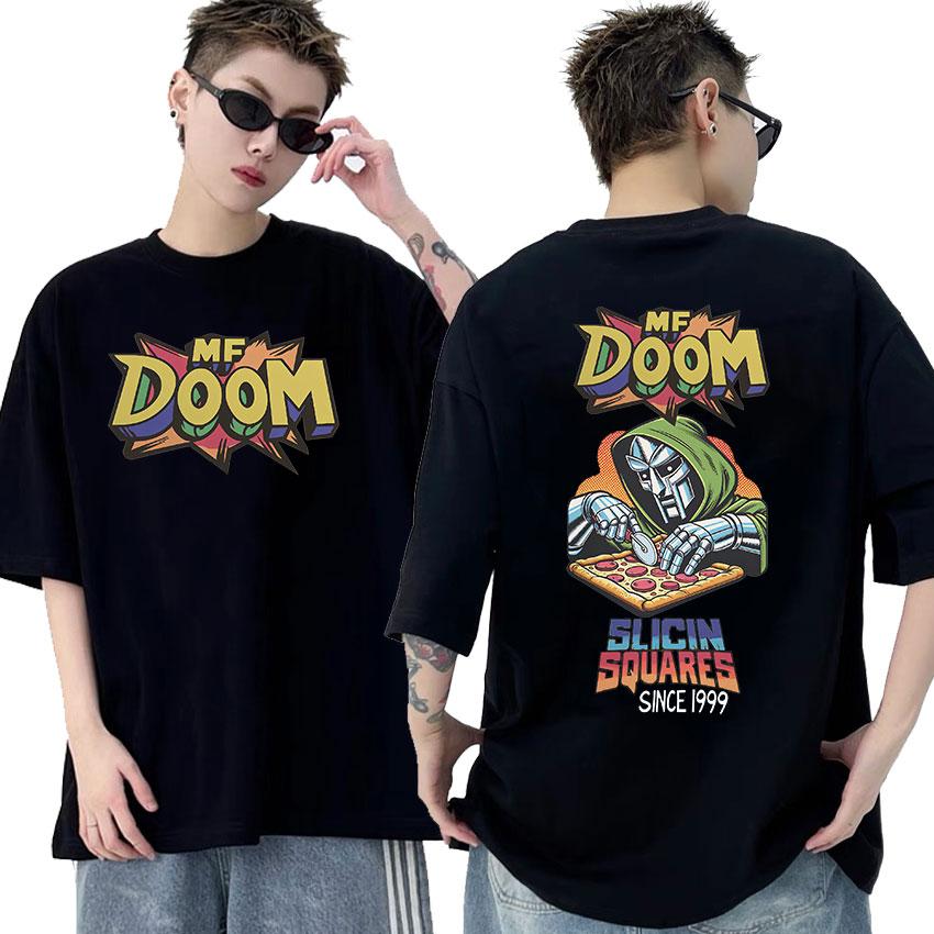 Rapper Mf Doom Grafik T-Shirts Madvillainy Metal Musik Album T-Shirt Herren Damen Punk Vintage Übergroßes Baumwoll-T-Shirt Streetwear