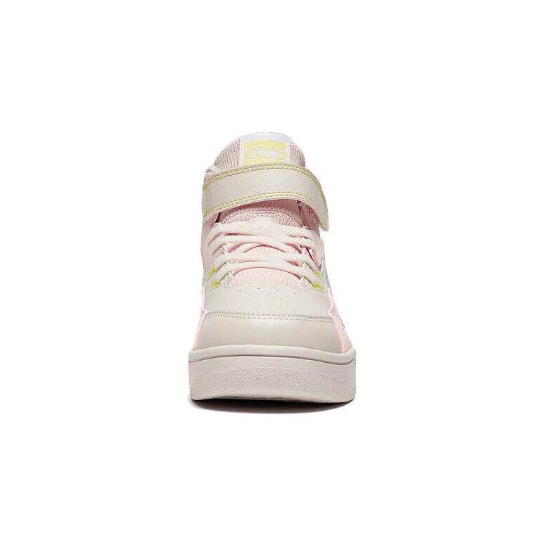 Li Ning Kids Fleece High-Top Skate Shoes Kids Sneakers Pink Gray YKCT152-24