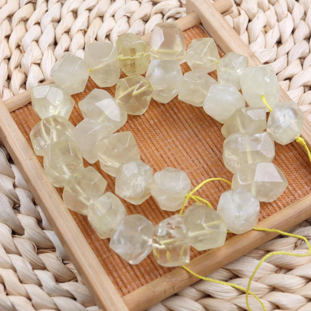 Raw Mineral Crystal Faceted Beads for DIY Jewelry Making