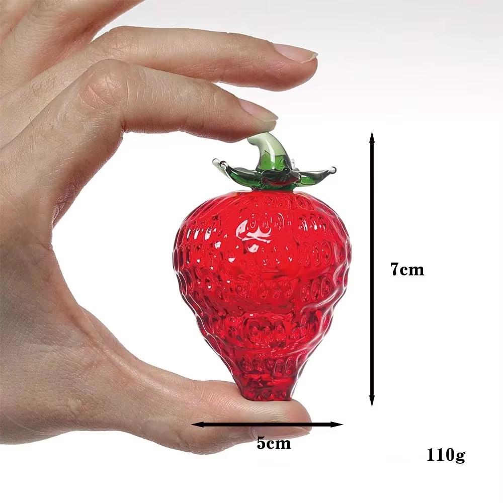 Crystal Statue Fruit Ornament Paperweight Miniature Glass Fruit Figurine Sculpture for Car Home Bookshelf Tabletop Decoration