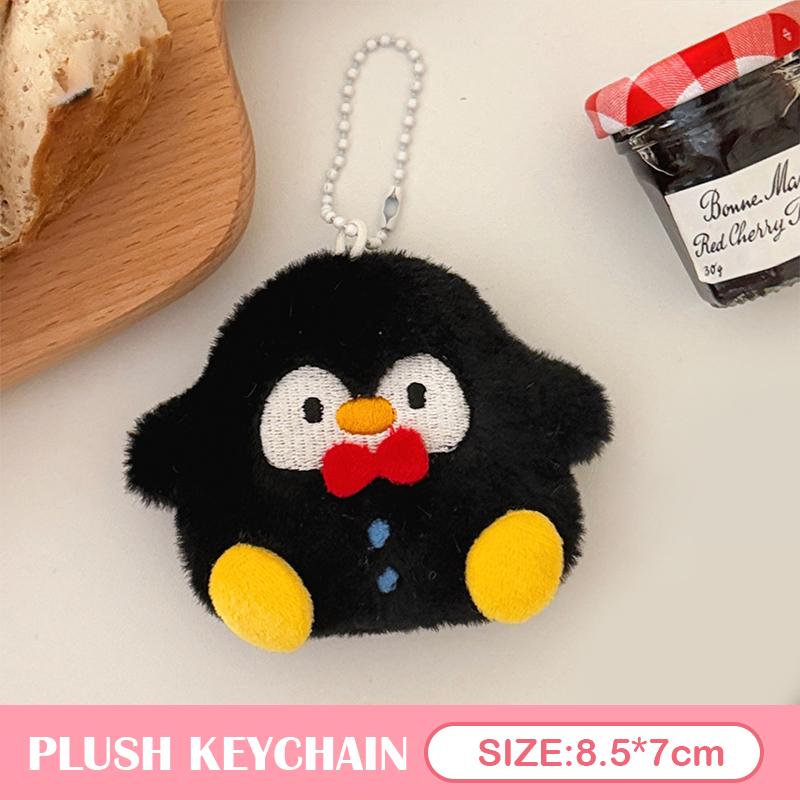 Penguin Plush Toy Keychain Fluffy Soft Stuffed 1Pc for Girls Bag Pendant Backpack Car Keychain Holder