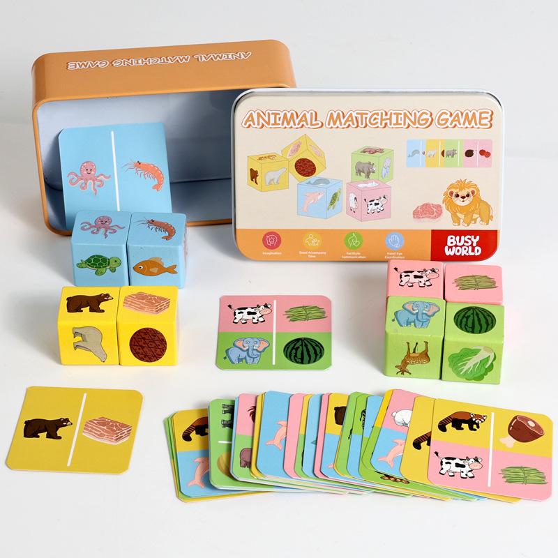 Early Education Puzzle Shadow Matching Building Block Pattern Matching Game Animal Fruit Cognitive Exercise Fine Action Toy