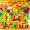 Cross-Border Kids' Fruit Cutting Toy Set: Simulation Veggie & Fruit Basket with Role-Playing Pizza Kitchenware for Boys & Girls