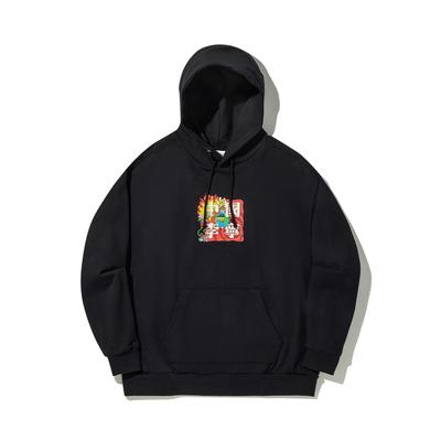 Li Ning Sam Taylor Artist Limited Edition Sportlich Lässig Minimalistisch Einfarbig Bedruckter Hoodie Herren Hoodies Schwarz AWDV691-1