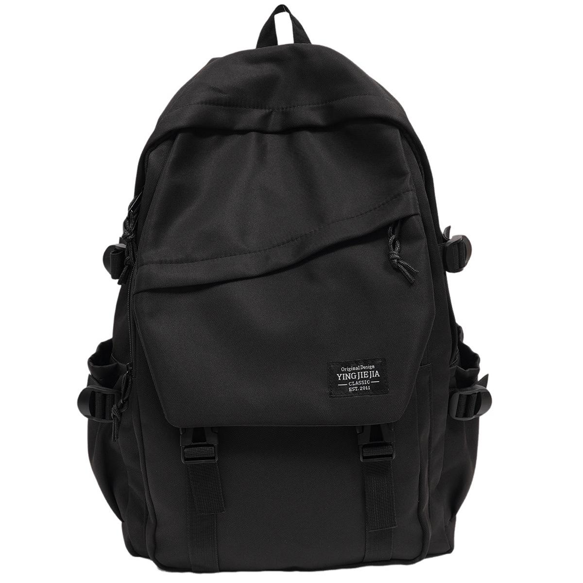 

Leisure college student schoolbags boys and girls large capacity lightweight backpack simple fashion backpack tide Small чорний