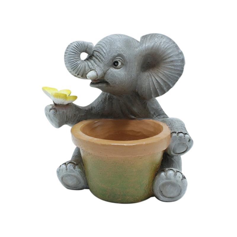 

Elegant Elephant Flower Pot Hand Painted Resin Planter Plant Holder For Nature And Art Lovers Seeking Unique Decoration