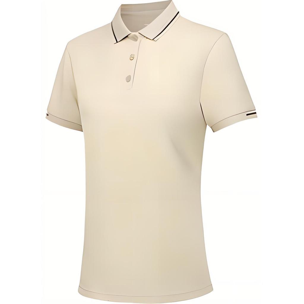 Li Ning Fitness Series Solid Color Breathable Comfortable Sports Polo Shirt Women Tops Light-Milk-Brown APLT084-4
