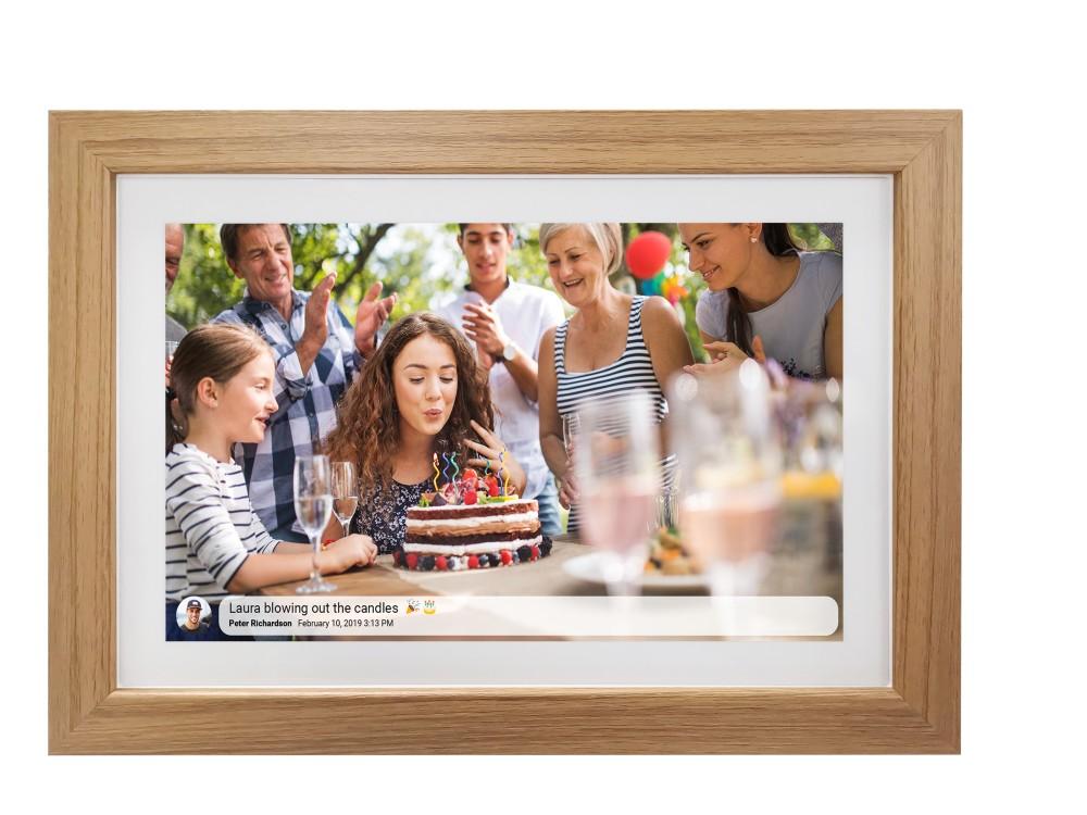 

Digital Photo Frame FULL HD FRAMEO Wi-Fi IPS Touchscreen 15.6” 16GB Denver PFF-1543LW Light Wood, Denver коричневий