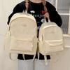 Small Fresh Literary Sense Girl Backpack Junior High School Students Solid Color Department Lightweight Versatile Schoolbag Large Capacity Backpack