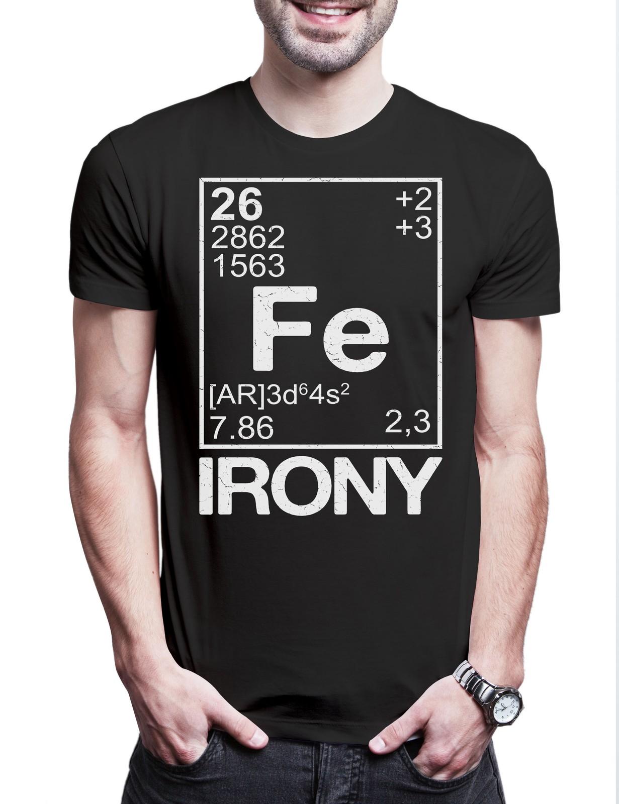 Fe Ferrum Irony Herren T-Shirt Chemie Ironie Professor Chemiker Lehrer Uni M