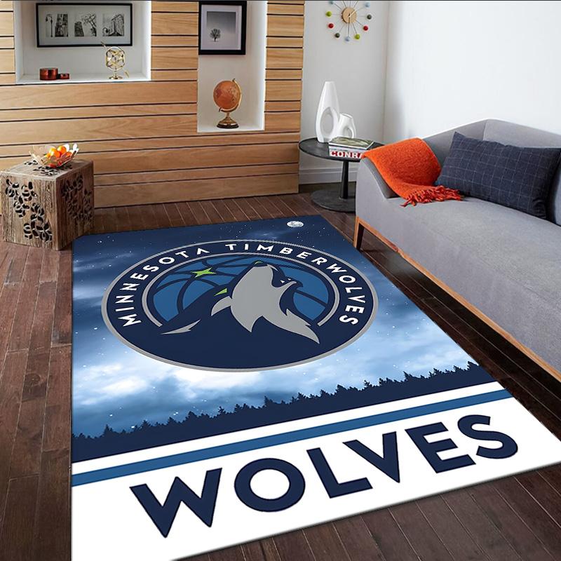 Timberwolves Logo  Carpet, Kitchen Rugs, Yoga Mat, Non-Slip Mats, Rug for Bathroom, Living Room Bedroom, Camping Rugs Christmas Gift