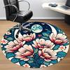 1pc Floral Fantasy Office Round Area Rug, Under Office Chairs Bedroom Living Room Home Decor, Room Deco