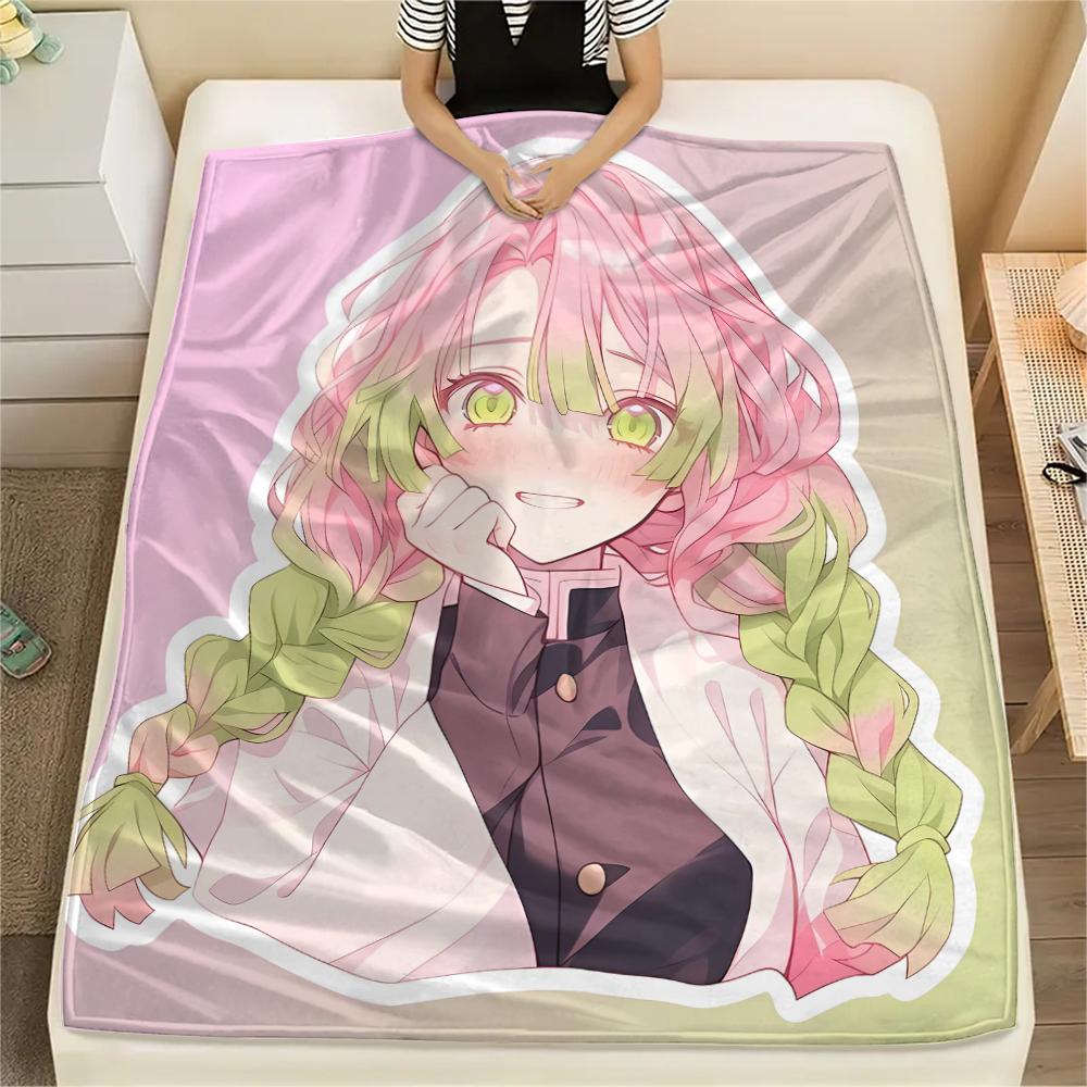 1PC Demon Slayer Print Flannel Blanket, High Quality All Seasons, Home Decor, Warmth and Comfort, Perfect for Christmas Gifts