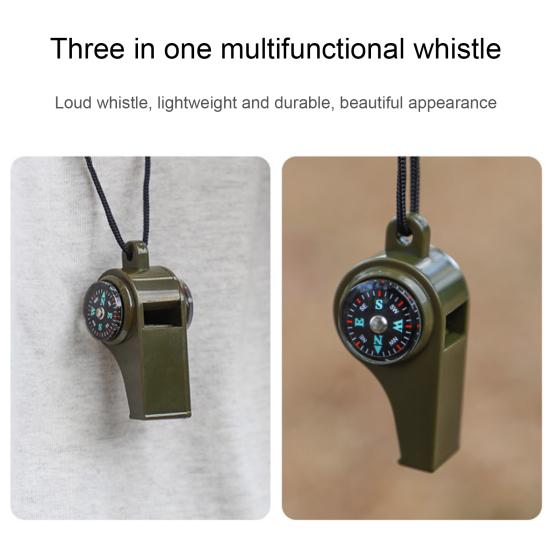 2/4 Stück Notfall-Überlebenspfeifen mit Trageband Lauter Ton Kompakt Tragbar 3-in-1 Notfall
