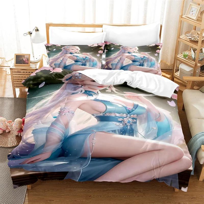 Seksowny zestaw pościeli 3D Beauty Zestaw narzut na łóżko Pościel dla miłośników Dzieci Luksusowe zestawy pościeli King Size Zestaw poszewek na kołdrę Queen