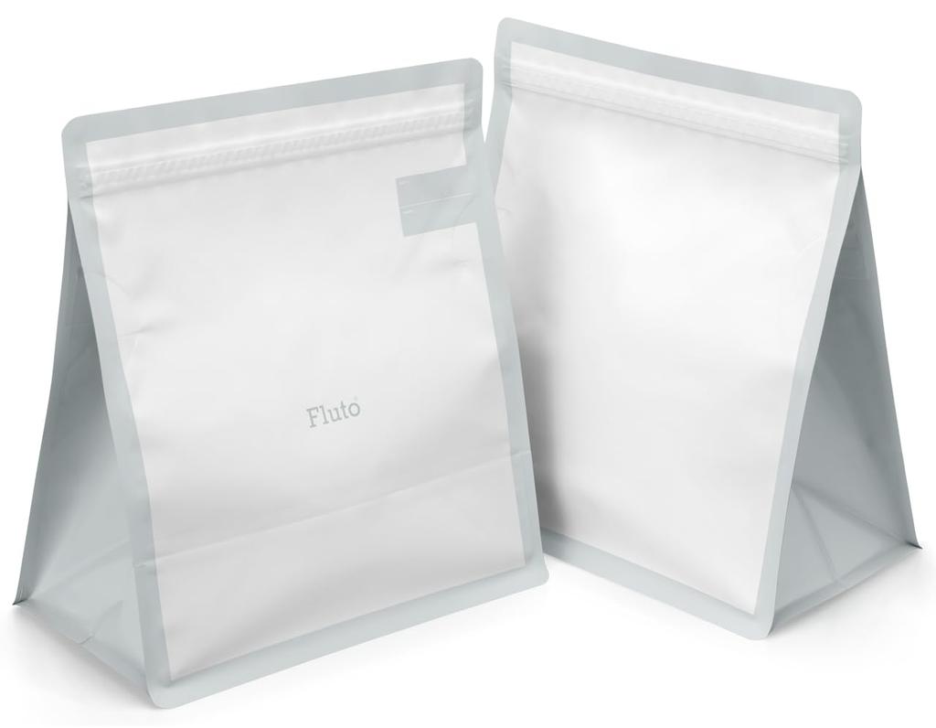 Fluto Food Storage Bag with Double Zipper 5kg of Rice and 2 Loaves of Rice Rice Bread Bread 3 Pieces (For Bread) Bag, Pot, Bag, Bag, White, Large,