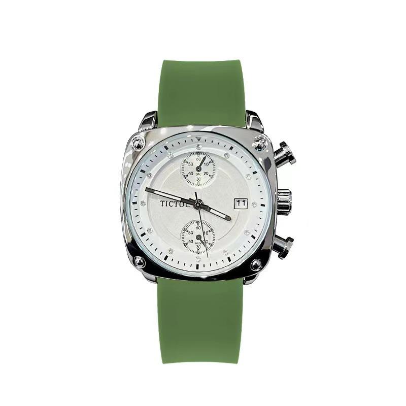 Fashion Watch Ladies Large Dial Silicone Strap Calendar Watch Ladies Fashion Trend Personalized Neutral Women'S Watch