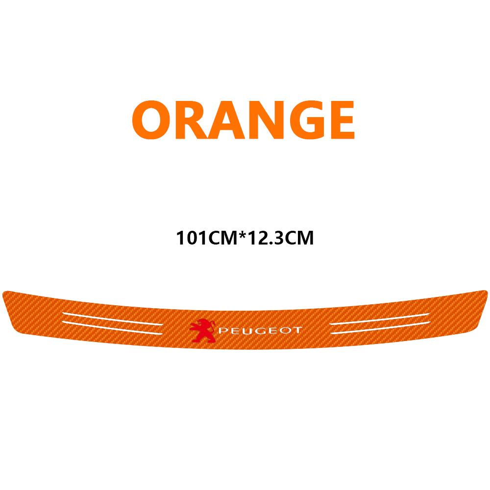 1PCS Carbon Fiber Car Door Sill Threshold Protector Stickers Decals Center Cover For Peugeot 208 3008 308 206 2008 406 5008 207