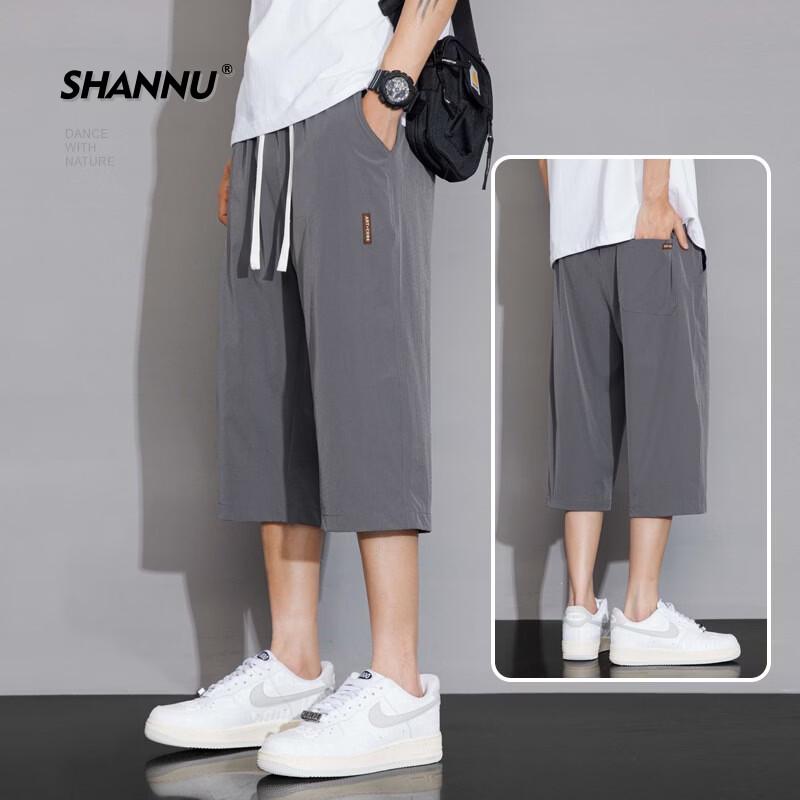 Men s Ice Silk Casual Mid-Length Shorts 5XL