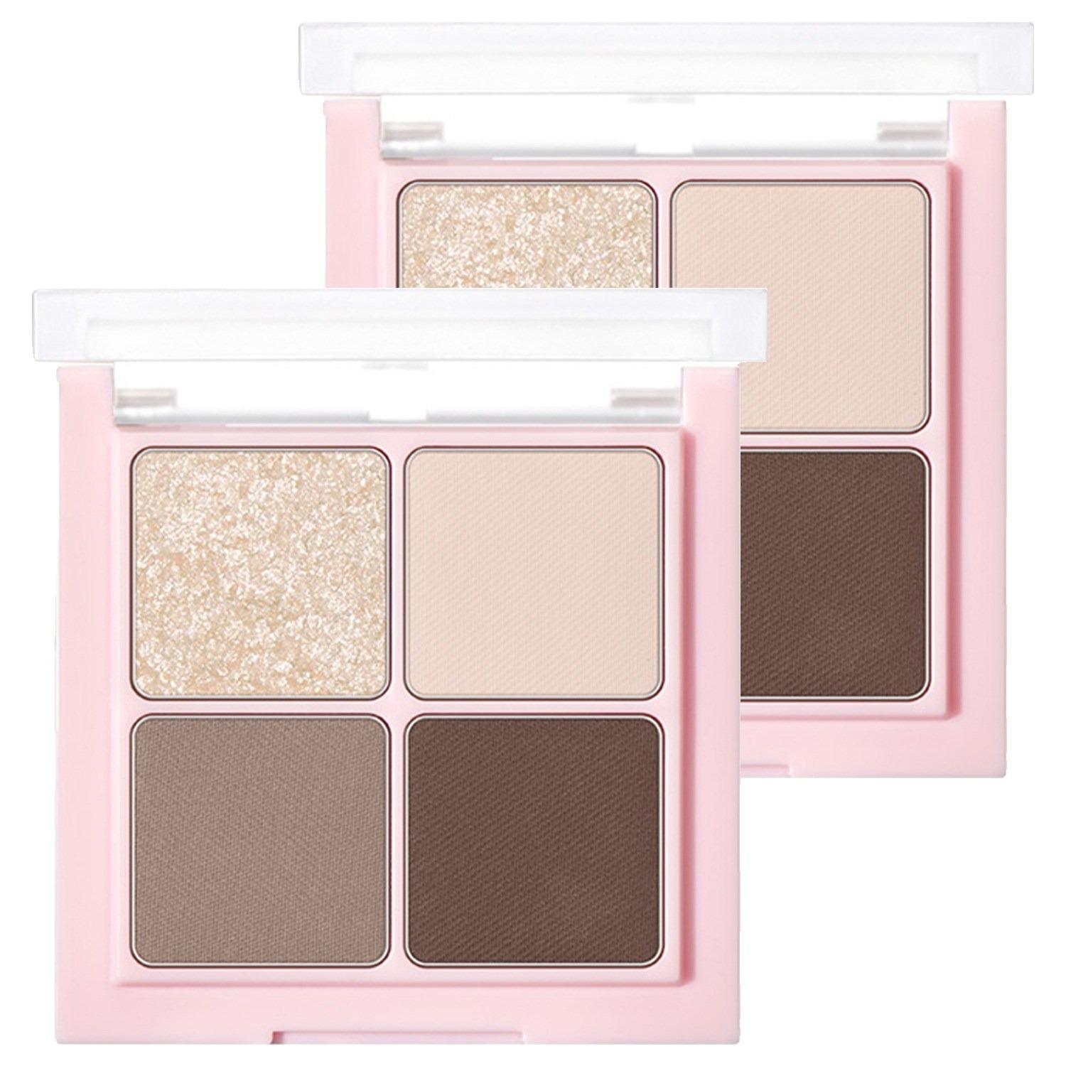 16BRAND 16 Mini Mini Palette Pocket-Sized Eye and Face Glitter Duo 1.4g #01 Gold Diamond (Pack of 2)
