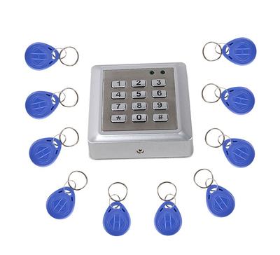 10 tarjetas de llave + RFID 125 KHZ teclado de metal controlador de acceso lector alarma de manipulación única 2000 usuarios