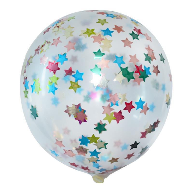 12 Transparent Latex Balloon with Sequin Confetti - Perfect for Weddings, Birthdays, and Special Events.