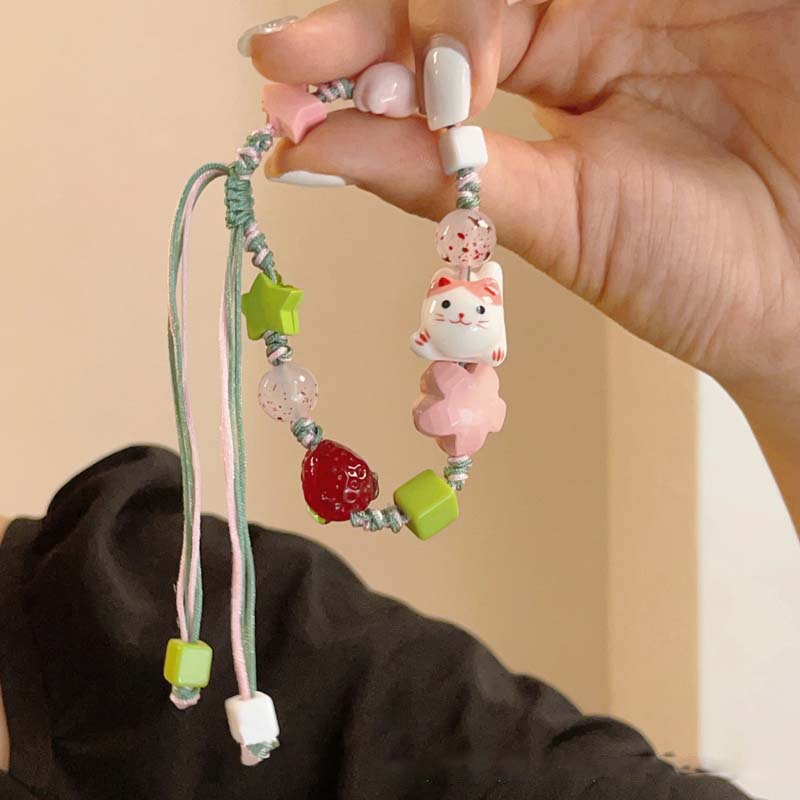 Brățări noi drăguțe cu pisici și stele albastre cu dopamină pentru femei, brățară amuzantă de desene animate cu frânghie împletită, cadou proaspăt pentru prietenă