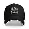 Cappellino da Baseball PitBull Germany Logo Nero con Bordino Bianco Stile Streetwear Classico Vestibilità Regolabile per Uomo e Donna