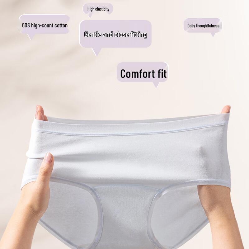 Yiershuang Women's 5-Pack Antibacterial Cotton Briefs