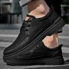 Casual Men's Leather Shoes Retro Fashion Style Leisure Outdoor Party Daily Comfortable Office Adults Shoes Classic Black Brown