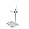 Stainless Steel Bird Standing Frame Parrots Training Rod Supplies with Two Food Bowl