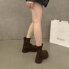 Autumn and winter new fashion show height thick-soled heightening muffin elastic boots women's British suede thin boots Martin boots