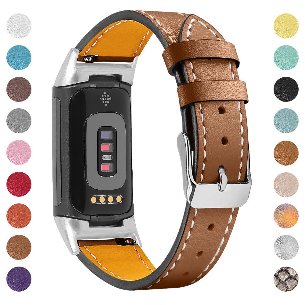 Replacement Genuine Leather Watch Strap For Fitbit Charge 3/4, Unisex