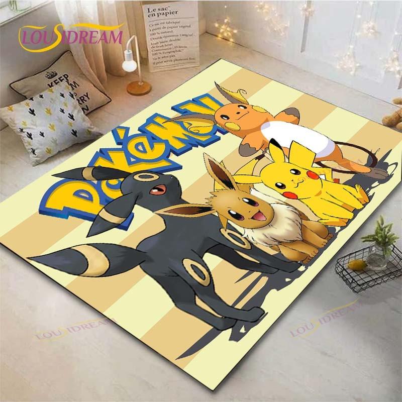 Pokémon Pikachu Teppich Wohnzimmer Schlafzimmer Bettvorleger Arbeitszimmer Computerstuhl Heimtextilien Fußmatte Teppich