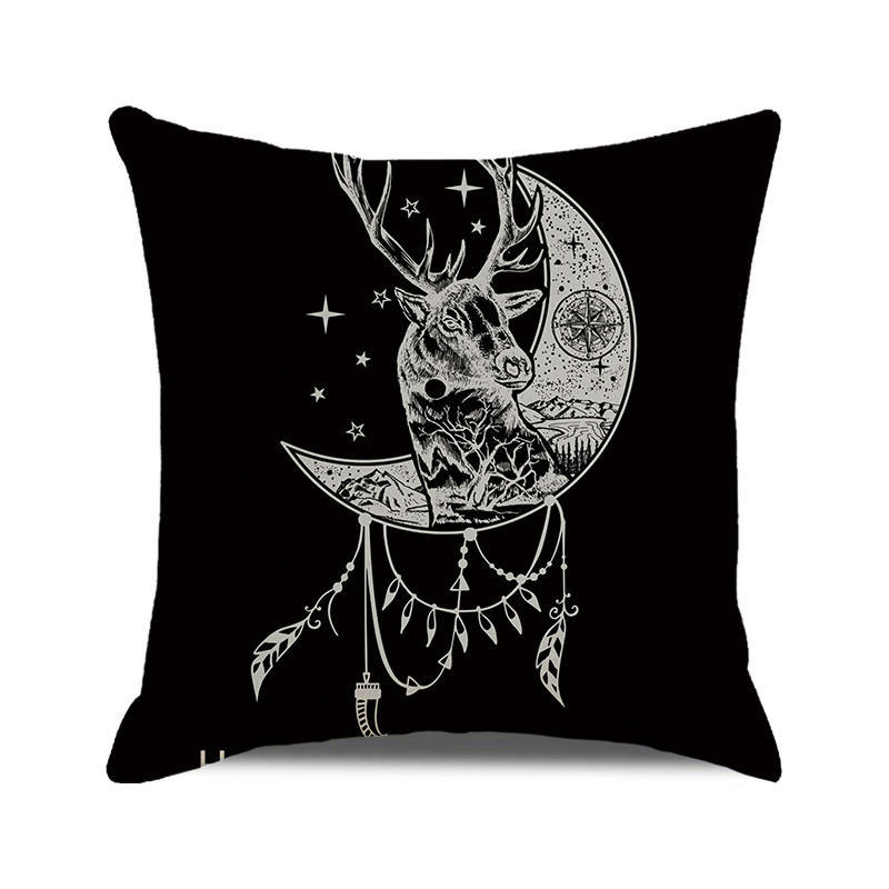 Halloween Trick or Treat Linen Cushion Cover 45x45cm Cartoon Sofa Pillow Case