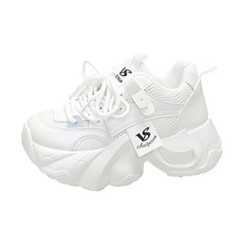 Breathable mesh thick-soled muffin shoes versatile dad shoes women's 2025 new autumn small inner height increase women's shoes