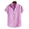 New 2025 Spring and Summer Men's Beach Shirt Hawaiian Short-sleeved Flower Shirt Men's E-commerce Supply
