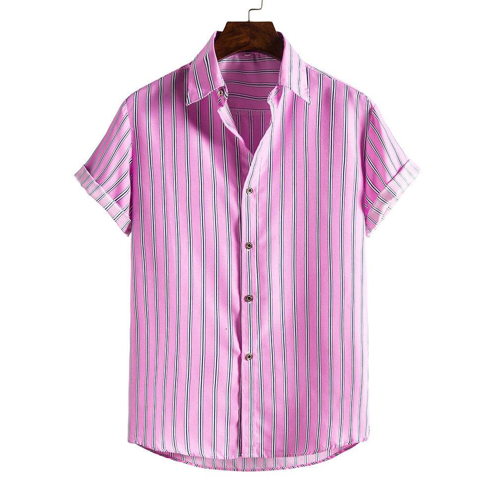 New 2025 Spring and Summer Men's Beach Shirt Hawaiian Short-sleeved Flower Shirt Men's E-commerce Supply