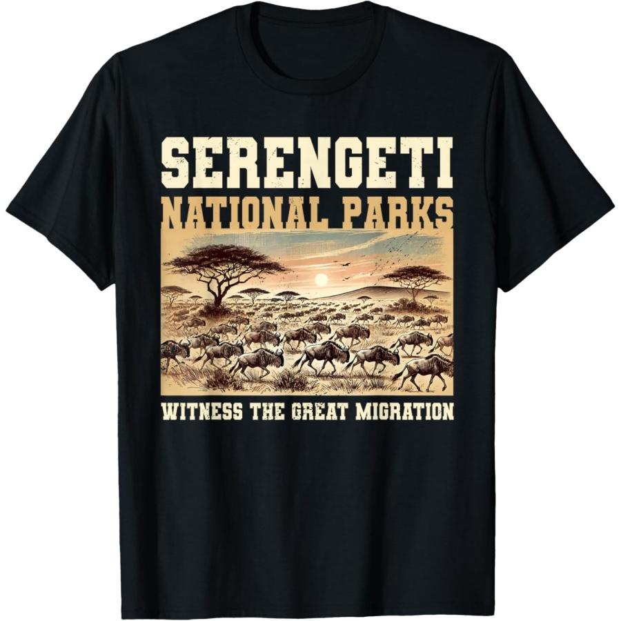 Serengeti National Park Tanzania Safari Great Migration T-Shirt S чёрный