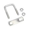 1/2 Sätze M8 M10 M12 304 Edelstahl Quadratische Klemme Rechtwinklig U-Schraubenmuttern Plattenbleche U-Bolzen Set