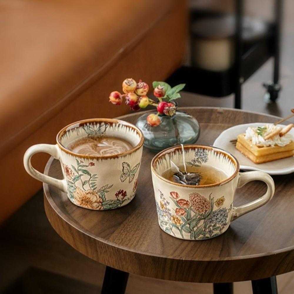 Non-slip Ceramic Coffee Cup 385ml Milk Cup Drinkware Exquisite Water Cup Travel