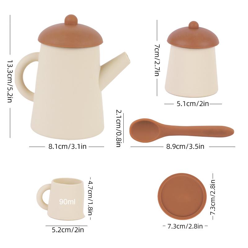 Silikon servise Minikopper Sett Late leke Leker Kjøkken Barn Barn Tekopp Kjøkken Baby Lekesett for tidlig utdanning Bpa Gratis