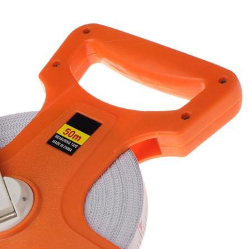 Hand Crank Tape Measure with Spike Portable Plastic Frame Fiber Measuring Reel 12.5mm Width 100