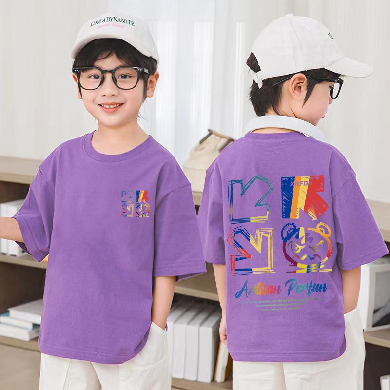 Summer New Children's Clothing Street Wear Printed Cartoon T-shirt Top T-shirt Children's Boys and Girls' Clothing Short Sleeve Round Neck T-shirt