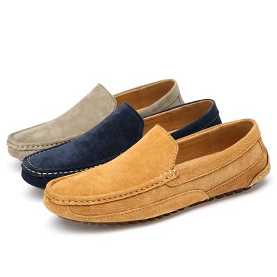 Wildleder Herren Slipper Luxus Freizeitschuhe Leichte Herrenschuhe Mokassins Weichbesohlte Flats Handgefertigt Slip-on Fahrschuhe